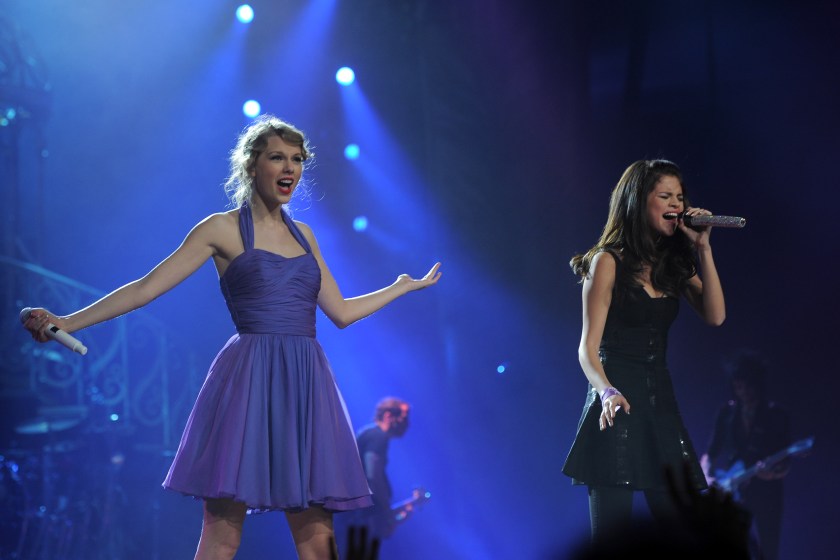Taylor Swift and Selena Gomez perform onstage during the "Speak Now World Tour" at Madison Square Garden on November 22, 2011 in New York City. Taylor Swift wrapped up the North American leg of her SPEAK NOW WORLD TOUR with two sold-out shows at Madison Square Garden this week. In 2011, the tour played to capacity crowds in stadiums and arenas over 98 shows in 17 countries spanning three continents, and will continue in 2012 with shows Australia and New Zealand. 