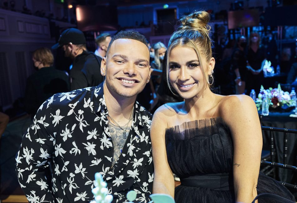 NASHVILLE, TENNESSEE - OCTOBER 13: Kane Brown and Katelyn Jae Brown attend the 2021 CMT Artist of the Year on October 13, 2021 in Nashville, Tennessee.