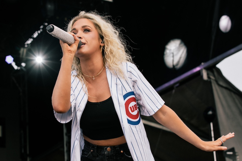 CHICAGO, ILLINOIS - JULY 15: Megan Moroney performs onstage at the Windy City Smokeout at the United Center on July 15, 2023 in Chicago, Illinois.