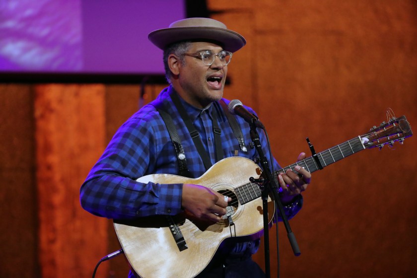 Dom Flemons performs as part of Wesley Stace's Cabinet of Wonders variety review at City Winery on September 10, 2023 in New York City.