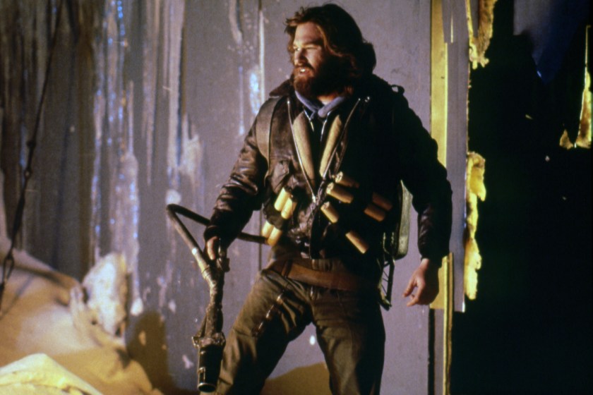 Kurt Russell on the set of "The Thing". 