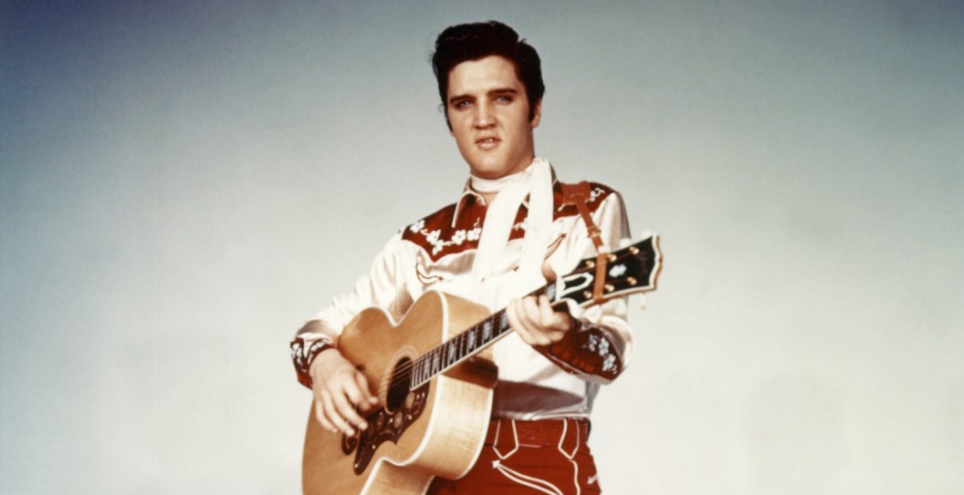 American singer and actor Elvis Presley promoting the movie Loving You, written and directed by Hal Kanter.