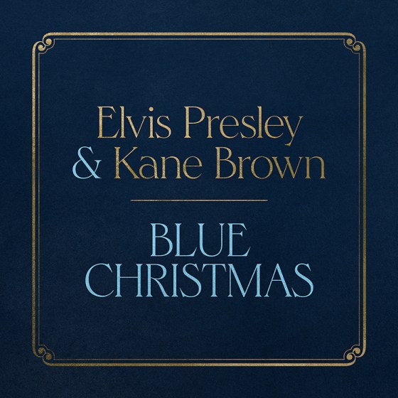 Single artwork for Kane Brown and Elvis Presley's "Blue Christmas"