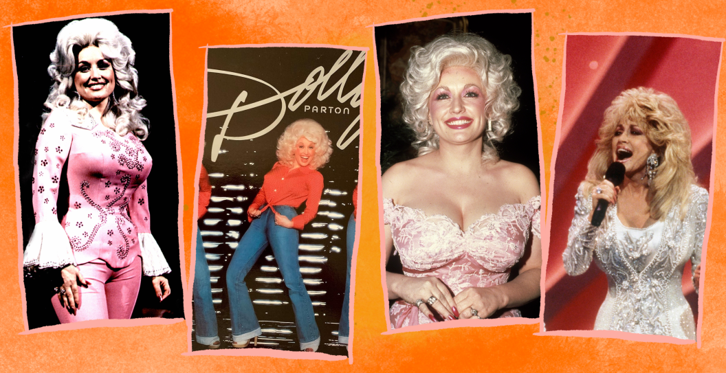 Dolly Parton onstage/ Dolly Parton "Here You Come Again" album cover/ Dolly Parton at "9 to 5" premiere/ Dolly performs with Loretta Lynn and Tammy Wynette
