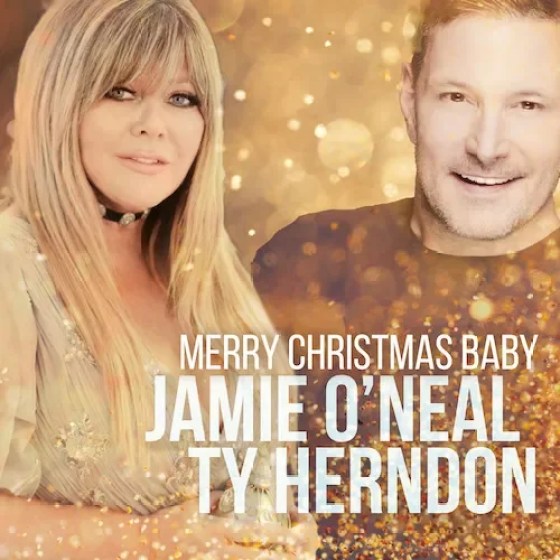 Single artwork for Jamie O'Neal and Ty Herndon's holiday duet "Merry Christmas Baby."