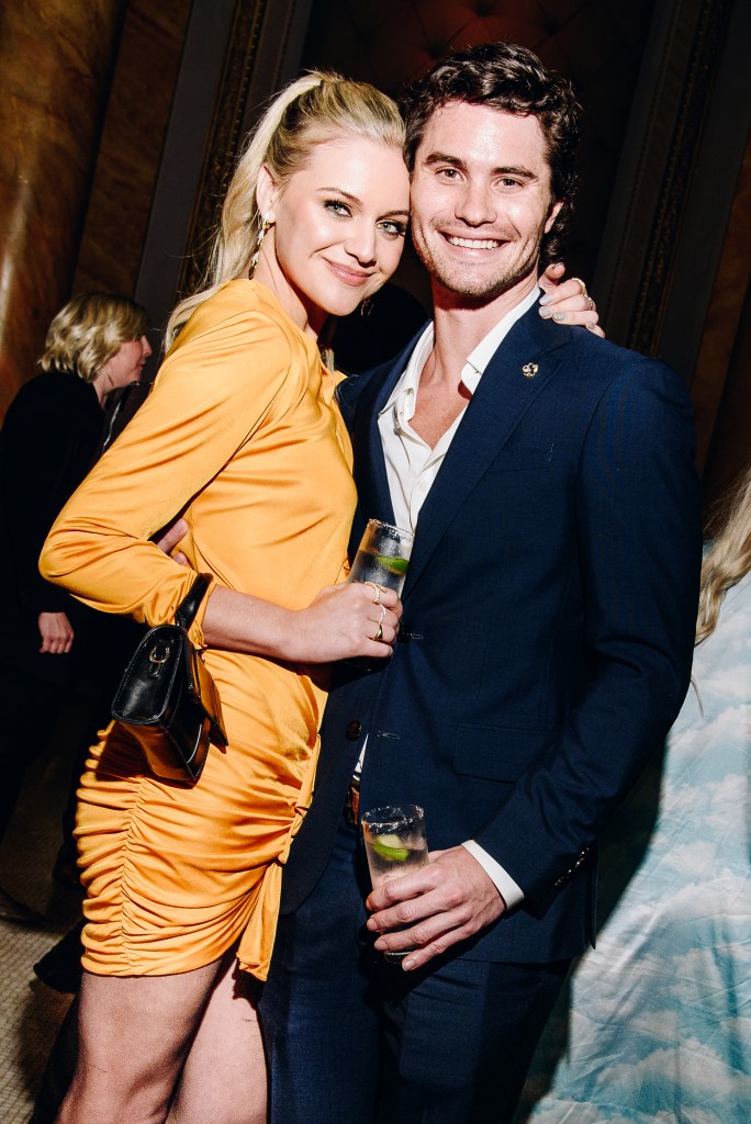 Kelsea Ballerini and Chase Stokes at the party celebrating the Broadway Premiere of "Shucked" held at Capitale on April 4, 2023 in New York City.