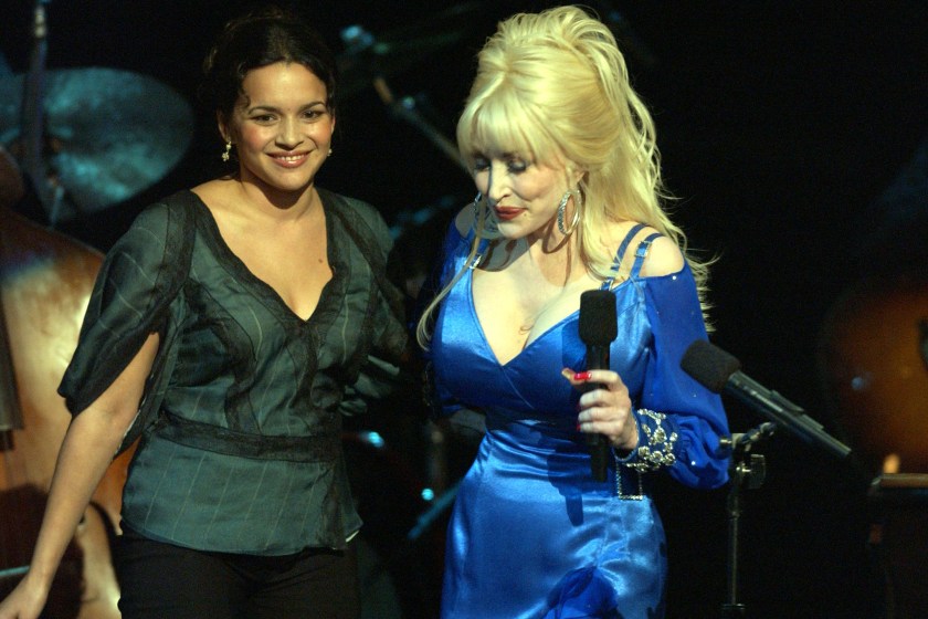 Norah Jones and Dolly Parton perform a duet of the song "The Grass Is Blue"