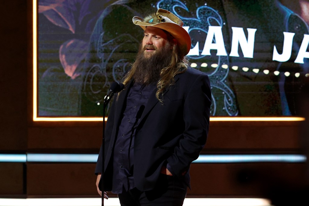Stapleton speaks onstage during 2022 CMT Artists of the Year at Schermerhorn Symphony Center on October 12, 2022 in Nashville, Tennessee. 