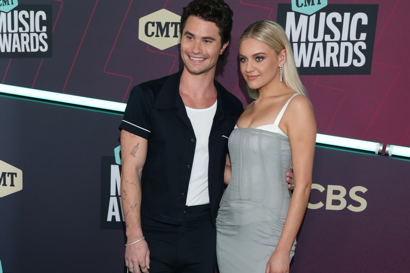 AUSTIN, TEXAS - APRIL 02: (L-R) Chase Stokes and Kelsea Ballerini attend the 2023 CMT Music Awards at Moody Center on April 02, 2023 in Austin, Texas.