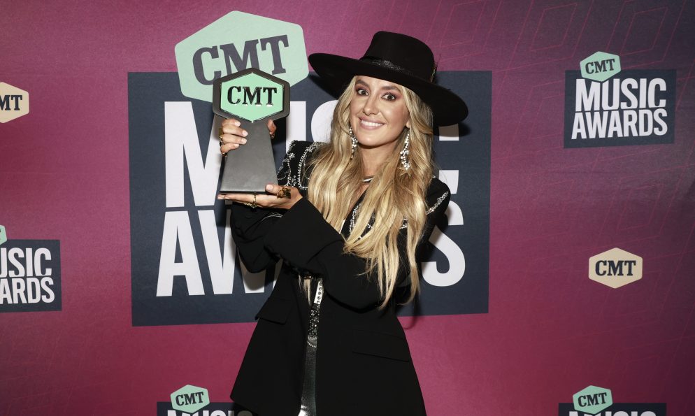 of Female Video of the Year award for “Heart Like a Truck," poses in the Winner's Circle during the 2023 CMT Music Awards at Moody Center on April 02, 2023 in Austin, Texas.