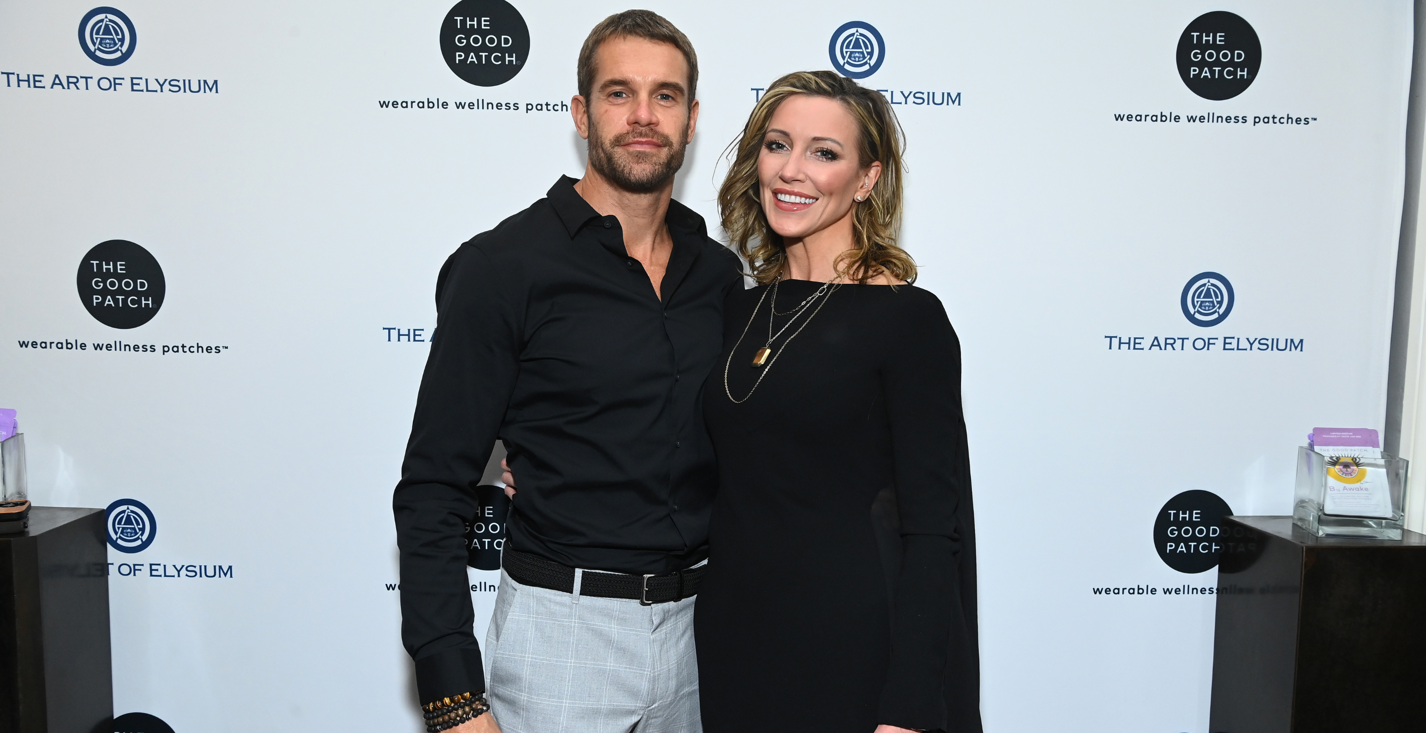 Stephen Huszar and Katie Cassidy attend The Art of Elysium celebrates The Good Patch and Tasya van Ree at The Art of Elysium on September 23, 2023 in Los Angeles, California.