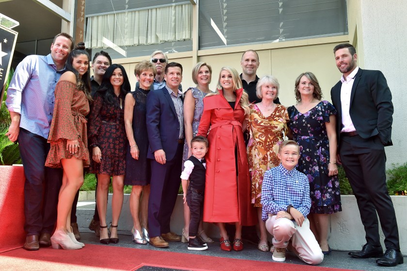 HOLLYWOOD, CA - SEPTEMBER 20: Carrie Underwood, Mike Fisher, Isaiah Michael Fisher and family attend the ceremony honoring Carrie Underwood with star on the Hollywood Walk of Fame on September 20, 2018 in Hollywood, California.