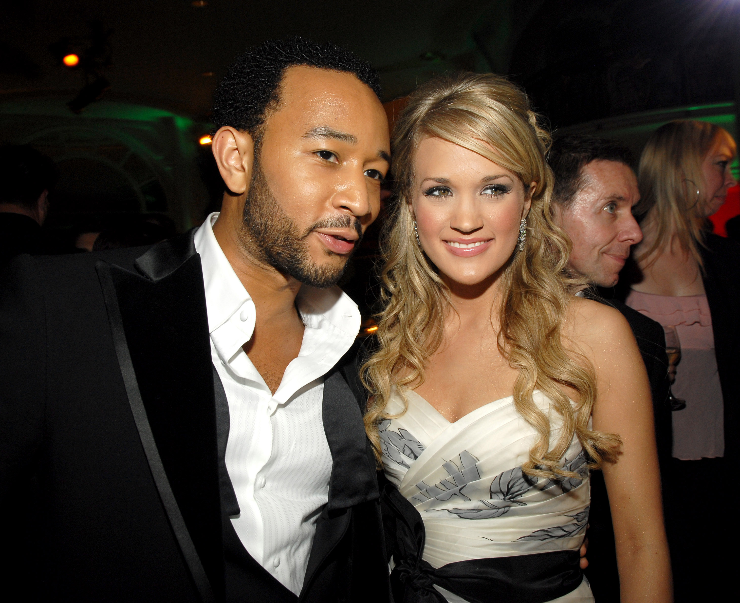 John Legend and Carrie Underwood during 2007 Sony/BMG GRAMMY After Party - Inside at The Beverly Hills Hotel in Beverly Hills, California, United States. ***Exclusive***