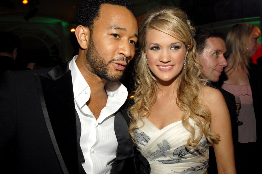 John Legend and Carrie Underwood during 2007 Sony/BMG GRAMMY After Party - Inside at The Beverly Hills Hotel in Beverly Hills, California, United States. ***Exclusive***