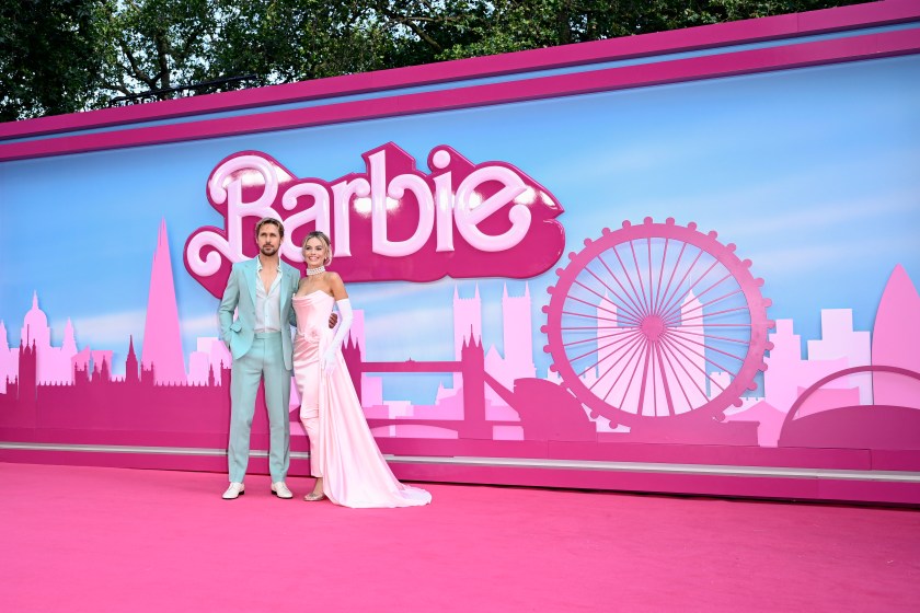LONDON, ENGLAND - JULY 12: Ryan Gosling and Margot Robbie attend the "Barbie" European Premiere at Cineworld Leicester Square on July 12, 2023 in London, England.