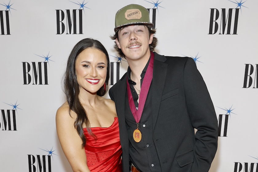NASHVILLE, TENNESSEE - NOVEMBER 07: (L-R) Natalie Barber and Dylan Marlowe attend the 2023 BMI Country Awards at BMI Nashville on November 07, 2023 in Nashville, Tennessee. 
