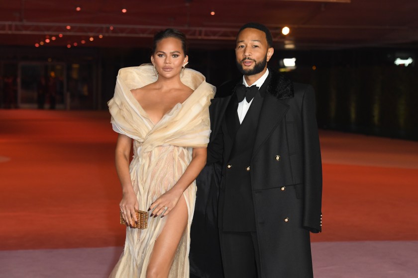 LOS ANGELES, CALIFORNIA - DECEMBER 03: (L-R) Chrissy Teigen and John Legend attend the 3rd Annual Academy Museum Gala at Academy Museum of Motion Pictures on December 03, 2023 in Los Angeles, California. 