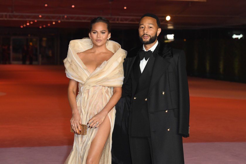 LOS ANGELES, CALIFORNIA - DECEMBER 03: (L-R) Chrissy Teigen and John Legend attend the 3rd Annual Academy Museum Gala at Academy Museum of Motion Pictures on December 03, 2023 in Los Angeles, California.