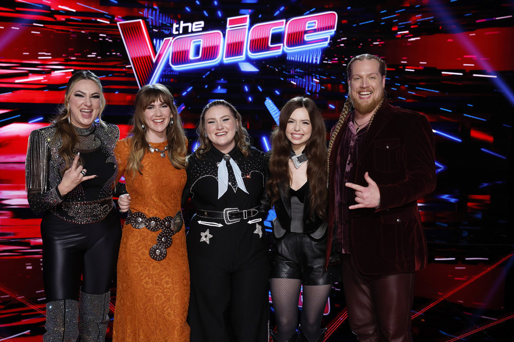 THE VOICE -- " Live Semi-Final Results" Episode 2421B -- Pictured: (l-r) Jacquie Roar, Lila Forde, Ruby Leigh, Mara Justine, Huntley -- (