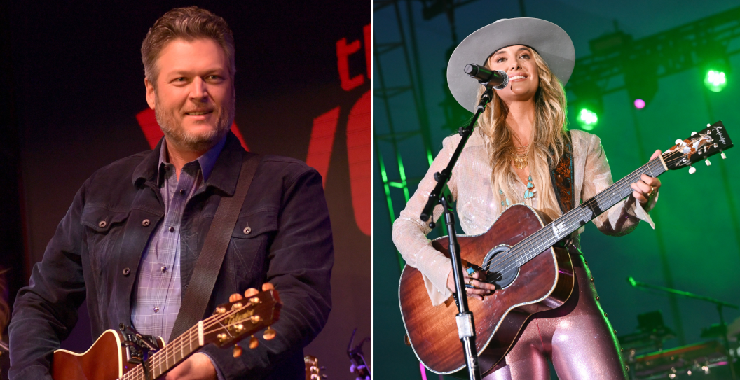 NASHVILLE, TENNESSEE - NOVEMBER 14: Blake Shelton performs onstage at the "The Voice" Visits Nashville press conference at Ole Red on November 14, 2019 in Nashville, Tennessee and Lainey Wilson at ACM Lifting Lives LIVE, Presented by VGT by Aristocrat Gaming, held at Topgolf on May 10, 2023 in The Colony, TX, as part of ACM Awards week. (