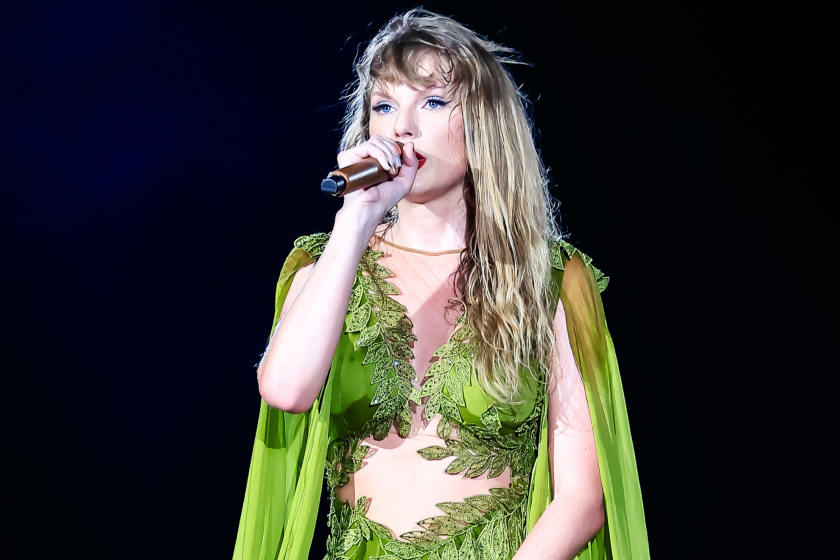Taylor Swift performs onstage during "Taylor Swift | The Eras Tour" at Estadio Olimpico Nilton Santos on November 17, 2023 in Rio de Janeiro, Rio de Janeiro.