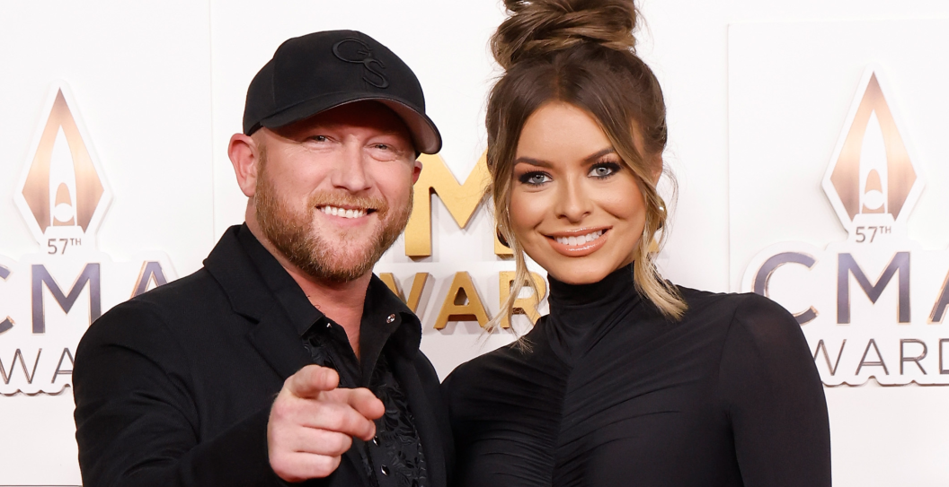 Cole Swindell and Courtney Little attend the 2023 CMA Awards at Bridgestone Arena on November 08, 2023 in Nashville, Tennessee.