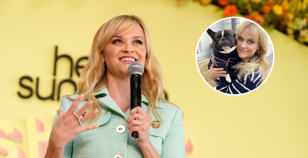 LOS ANGELES, CALIFORNIA - OCTOBER 21: Reese Witherspoon speaks onstage during Hello Sunshine's Shine Away, Connected by AT&T, at Rolling Greens on October 21, 2023 in Los Angeles, California and screengrab via Witherspoon's Instagram.