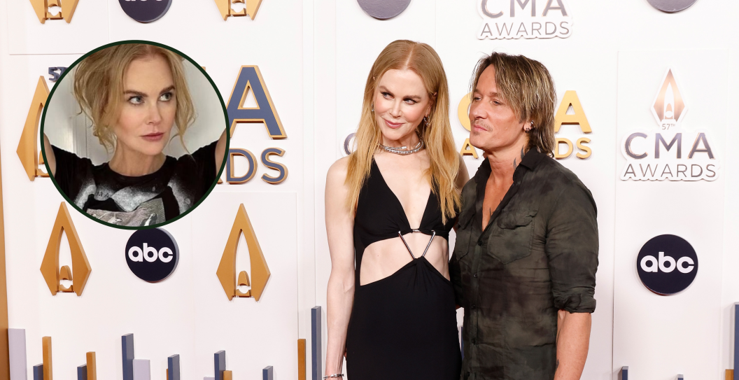 NASHVILLE, TENNESSEE - NOVEMBER 08: EDITORIAL USE ONLY: Nicole Kidman and Keith Urban attend the 2023 CMA Awards at Bridgestone Arena on November 08, 2023 in Nashville, Tennessee and screenshot from Kidman's Instagram.