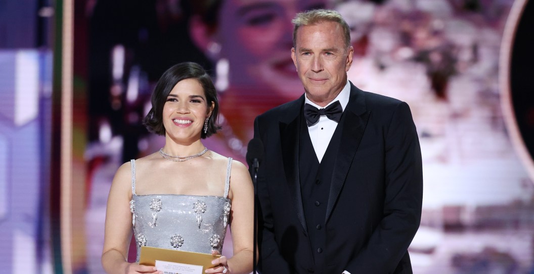 America Ferrera and Kevin Costner at the 81st Golden Globe Awards