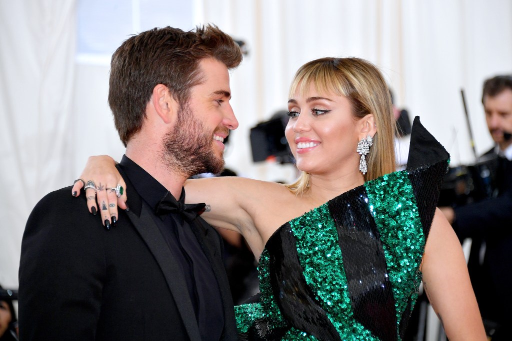 NEW YORK, NEW YORK - MAY 06: Liam Hemsworth and Miley Cyrus attend The 2019 Met Gala Celebrating Camp: Notes on Fashion at Metropolitan Museum of Art on May 06, 2019 in New York City. 