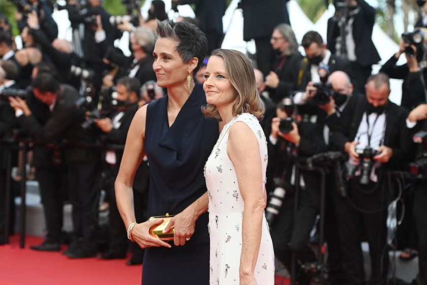 CANNES, FRANCE - JULY 06: Jodie Foster and Alexandra Hedison attend the "Annette" screening and opening ceremony during the 74th annual Cannes Film Festival on July 06, 2021 in Cannes, France. 