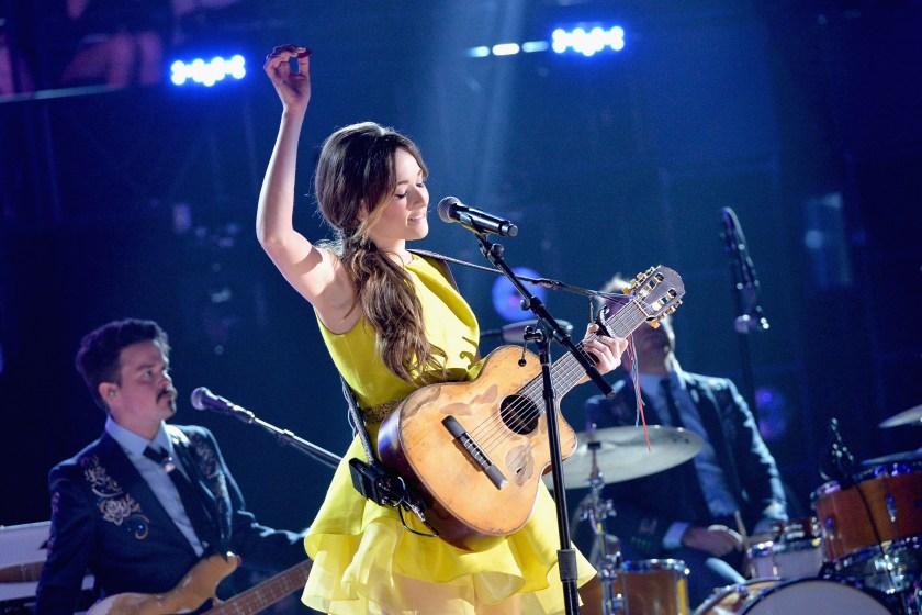 NASHVILLE, TN - NOVEMBER 06: Kacey Musgraves performs onstage during the 47th annual CMA awards at the Bridgestone Arena on November 6, 2013 in Nashville, United States. 