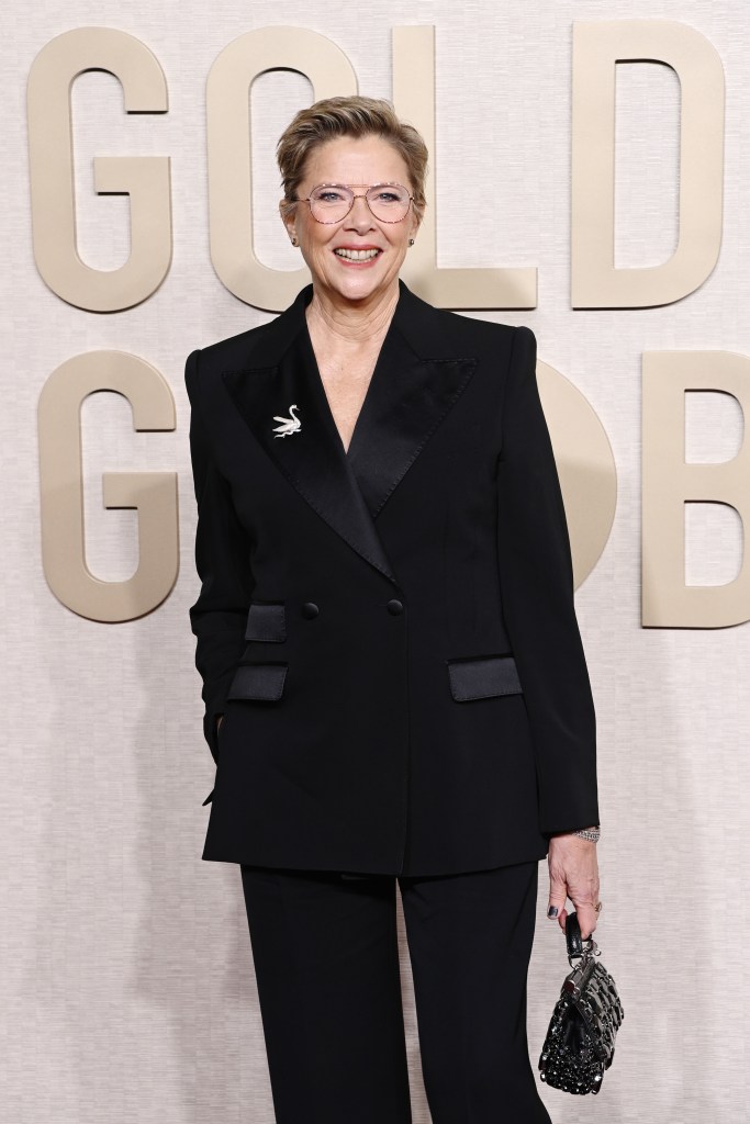 BEVERLY HILLS, CALIFORNIA - JANUARY 07: Annette Bening attends the 81st Annual Golden Globe Awards at The Beverly Hilton on January 07, 2024 in Beverly Hills, California. (Photo by Jon Kopaloff/WireImage,)