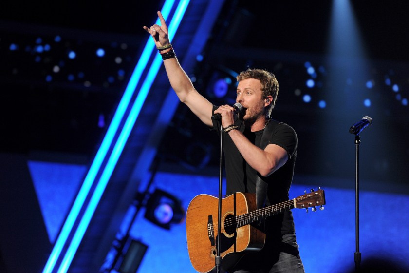 LAS VEGAS, NV - APRIL 06: Singer/songwriter Dierks Bentley performs onstage during the 49th Annual Academy of Country Music Awards at the MGM Grand Garden Arena on April 6, 2014 in Las Vegas, Nevada.