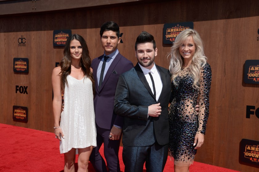 INGLEWOOD, CA - MAY 01: (L-R) Abby Law, recording artists Dan Smyers, Shay Mooney, and Hannah Billingsley attend the 2016 American Country Countdown Awards at The Forum on May 1, 2016 in Inglewood, California.
