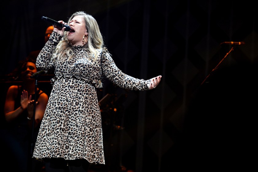 BOSTON, MA - DECEMBER 10: Singer Kelly Clarkson performs onstage during KISS 108's Jingle Ball 2017 presented by Capital One at TD Garden on December 10, 2017 in Boston, Mass.