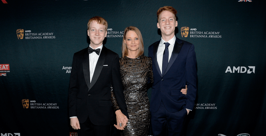 Kit Bernard Foster, honoree Jodie Foster and Charles Bernard Foster attend the 2016 AMD British Academy Britannia Awards presented by Jaguar Land Rover and American Airlines at The Beverly Hilton Hotel on October 28, 2016 in Beverly Hills, California.