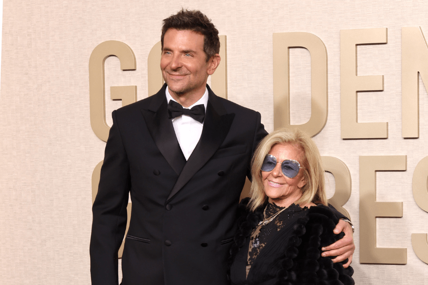 BEVERLY HILLS, CALIFORNIA - JANUARY 07: (L-R) Bradley Cooper and Gloria Campano attend the 81st Annual Golden Globe Awards at The Beverly Hilton on January 07, 2024 in Beverly Hills, California