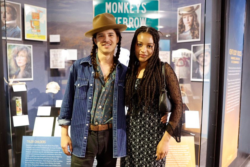 NASHVILLE, TENNESSEE - FEBRUARY 27: (L-R) Nat Myers and Morgan Benson attend the opening of "American Currents: State of the Music" at Country Music Hall of Fame and Museum on February 27, 2024 in Nashville, Tennessee. (