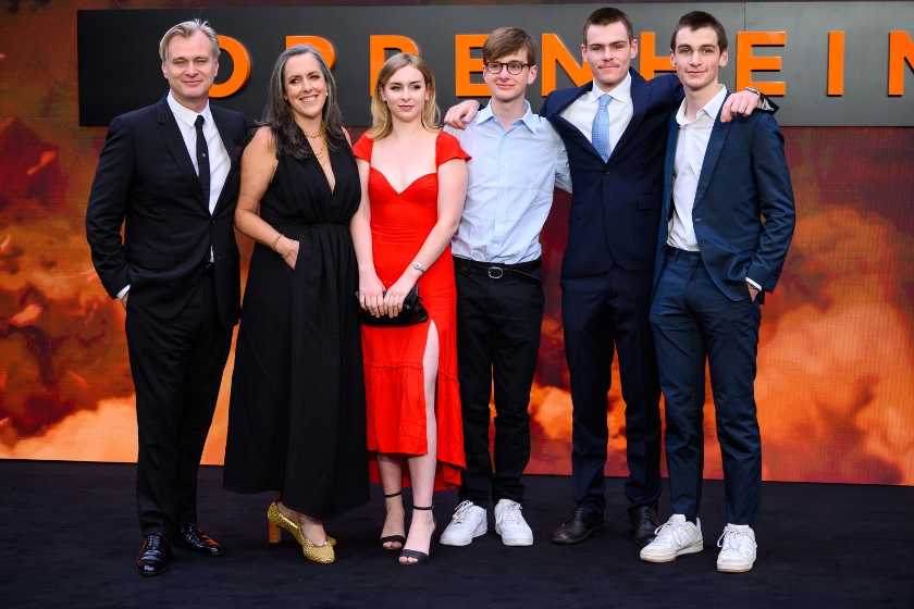 Christopher Nolan and family attend the "Oppenheimer" UK Premiere in 2023