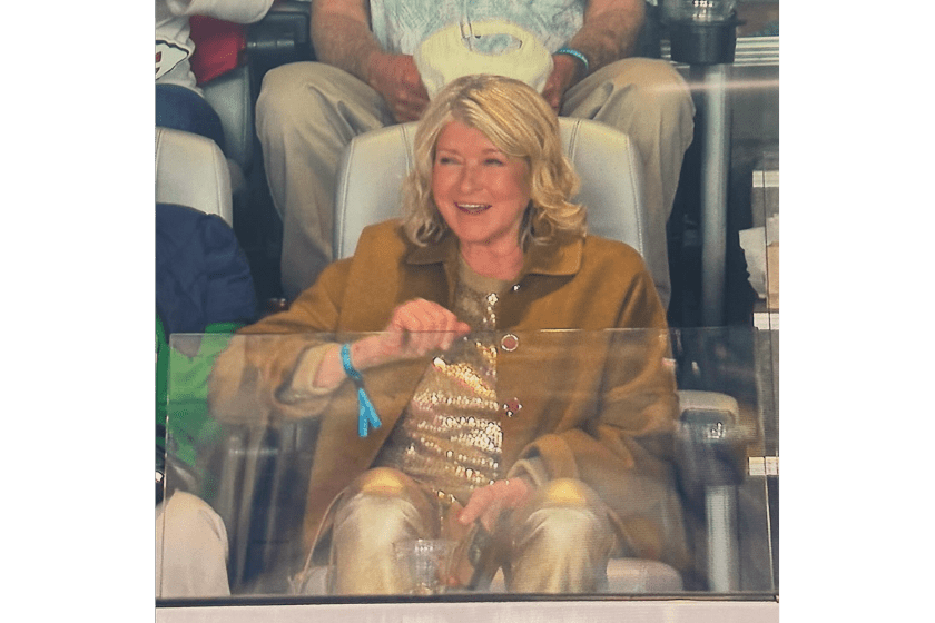 Martha Stewart caught on the jumbotron at 2024 super bowl