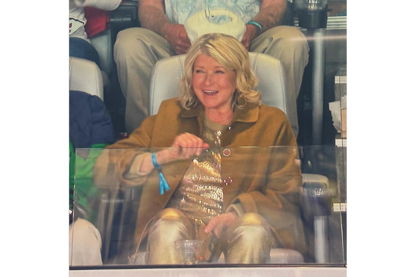 Martha Stewart caught on the jumbotron at 2024 super bowl