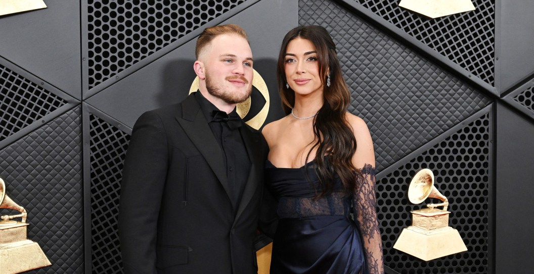 Zach Bryan and Brianna Chickenfry at the 66th Annual GRAMMY Awards