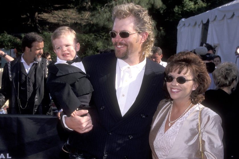 Toby Keith, wife Tricia Covel, and son Stelen Covel 