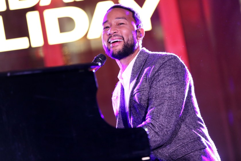 NEW YORK, NEW YORK - DECEMBER 03: John Legend performs onstage as Nordstrom celebrates a legendary holiday with John Legend and Sperry at the Nordstrom NYC Flagship on December 03, 2021 in New York City. 