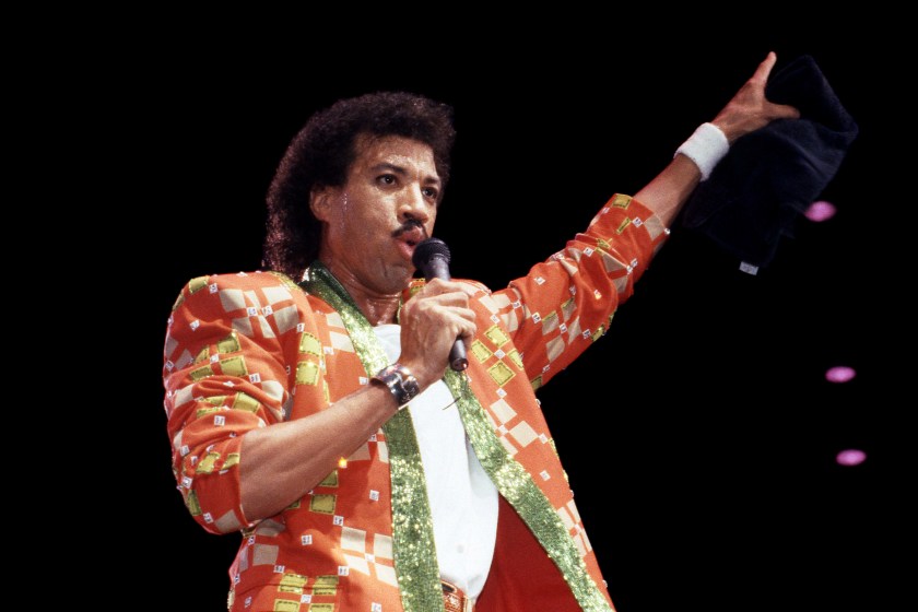Singer and song writer Lionel Richie (Lionel Brockman Richie, Jr.) performs at the Rosemont Horizon in Rosemont, Illinois in January 1983. 