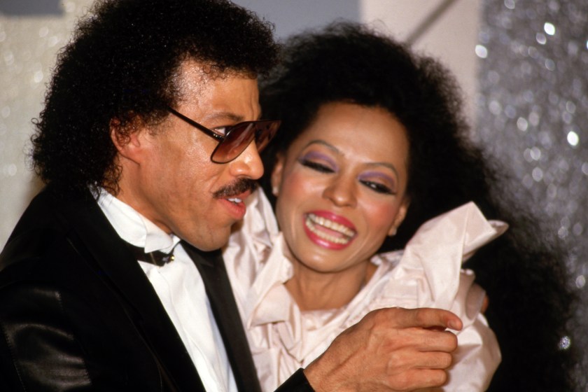 Lionel Richie and Diana Ross at the Grammy Awards on February 26, 1985 in Los Angeles, CA 