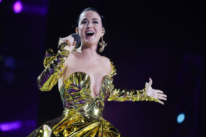 WINDSOR, ENGLAND - MAY 07: Katy Perry performs on stage during the Coronation Concert on May 07, 2023 in Windsor, England. The Windsor Castle Concert is part of the celebrations of the Coronation of Charles III and his wife, Camilla, as King and Queen of the United Kingdom of Great Britain and Northern Ireland, and the other Commonwealth realms that took place at Westminster Abbey yesterday. Performers include Take That, Lionel Richie, Katy Perry, Paloma Faith, Olly Murs, Andrea Bocelli and Sir Bryn Terfel, Alexis Ffrench, Lang Lang & Nicole Scherzinger, Bette Midler, Tiwa Savage, Steve Winwood, Pete Tong and The Coronation Choir. 