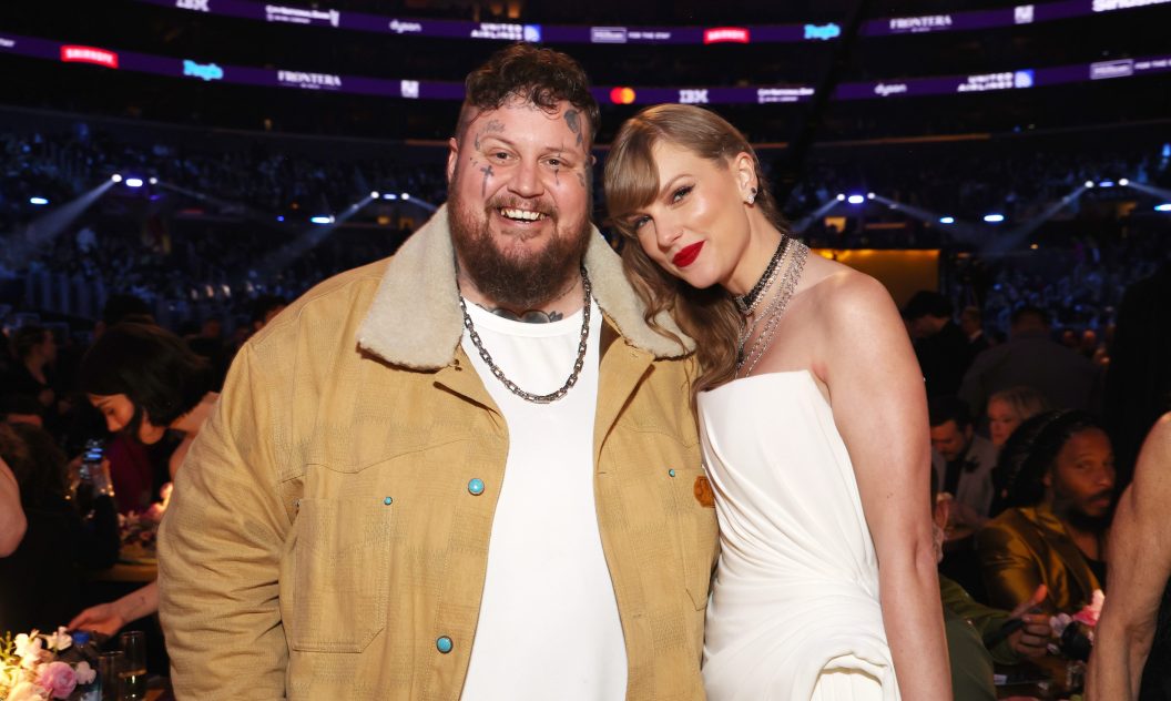 LOS ANGELES, CALIFORNIA - FEBRUARY 04: (L-R) Jelly Roll and Taylor Swift attend the 66th GRAMMY Awards at Crypto.com Arena on February 04, 2024 in Los Angeles, California.