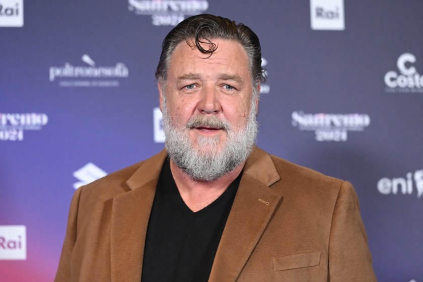 New Zealand actor Russell Crowe in the Press Room of the 74 Sanremo Music Festival. Sanremo (Italy), February 7th, 2024